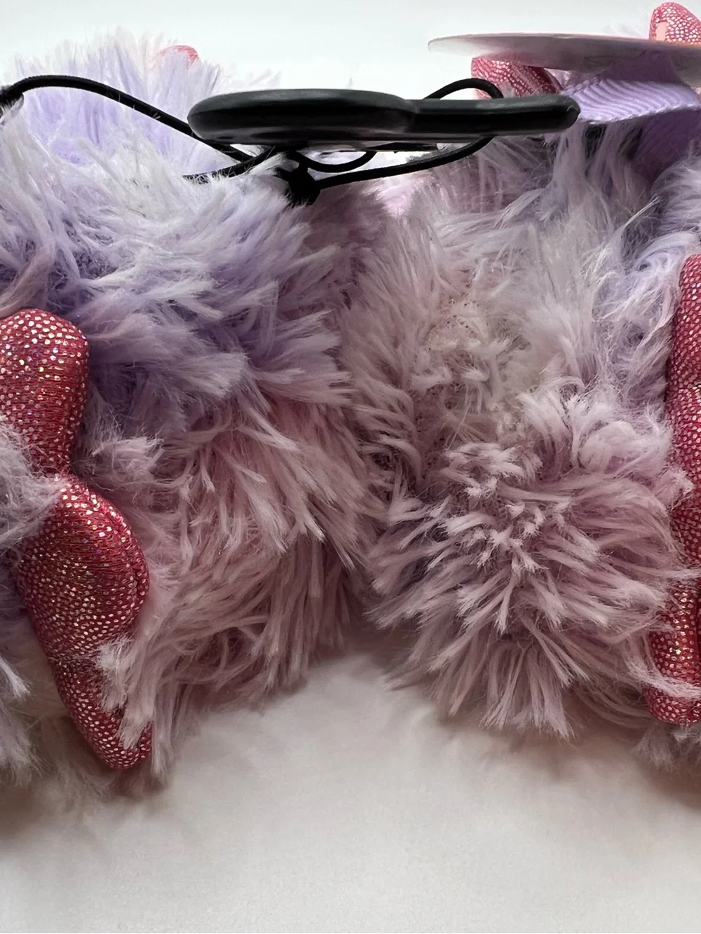 Fluffy Purple Unicorn Paw Kids Slippers - Cute Fuzzy Bedroom Shoes